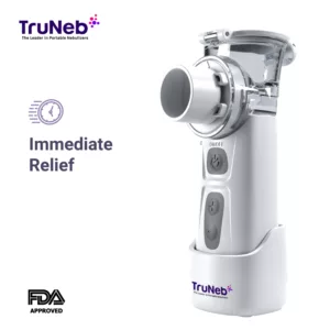 TruNeb™ Portable Nebulizer, Nebulizer Machine for Adults and Kids, Battery-Operated Nebulizer of Cool Mist, Ultrasonic Mesh Nebulizer for Breathing Problems, Used at Home, Office, Travel